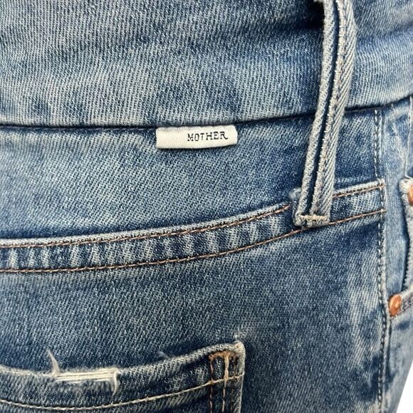 Mother Blue  The looker ankle Fray  Not Cut and Paste Distressed Women's Jeans - Picture 5 of 12